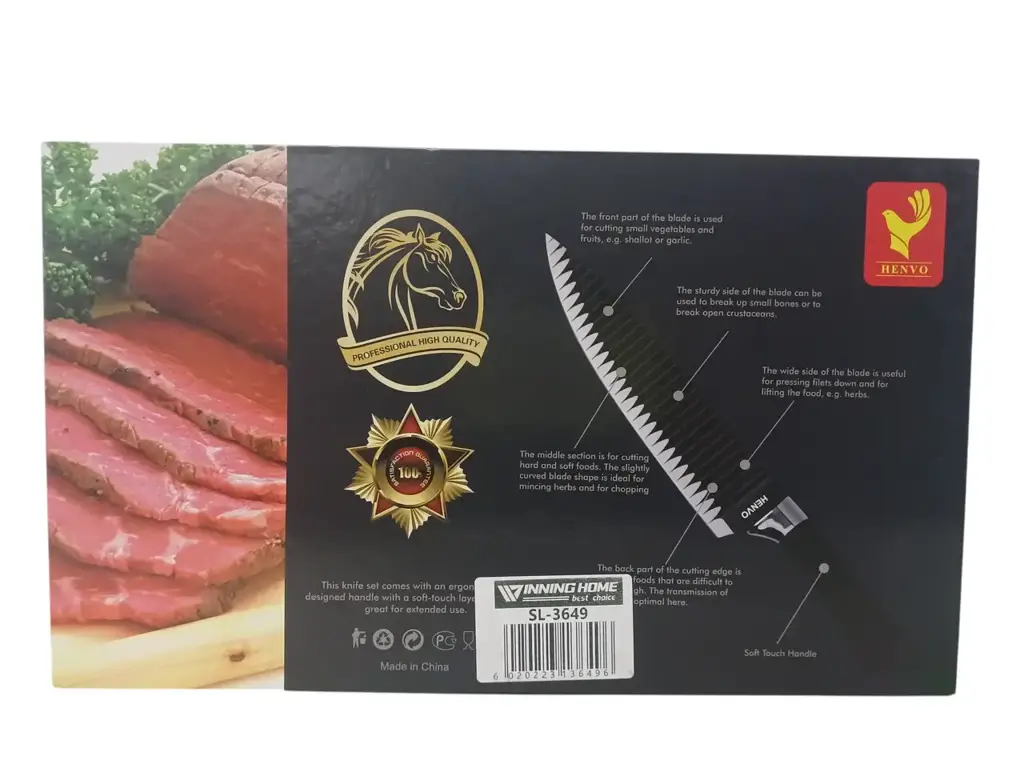 Henvo 6-Piece Black Knife Set (Er-0238A) - View 3