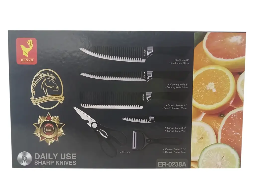 Henvo 6-Piece Black Knife Set (Er-0238A) - View 4