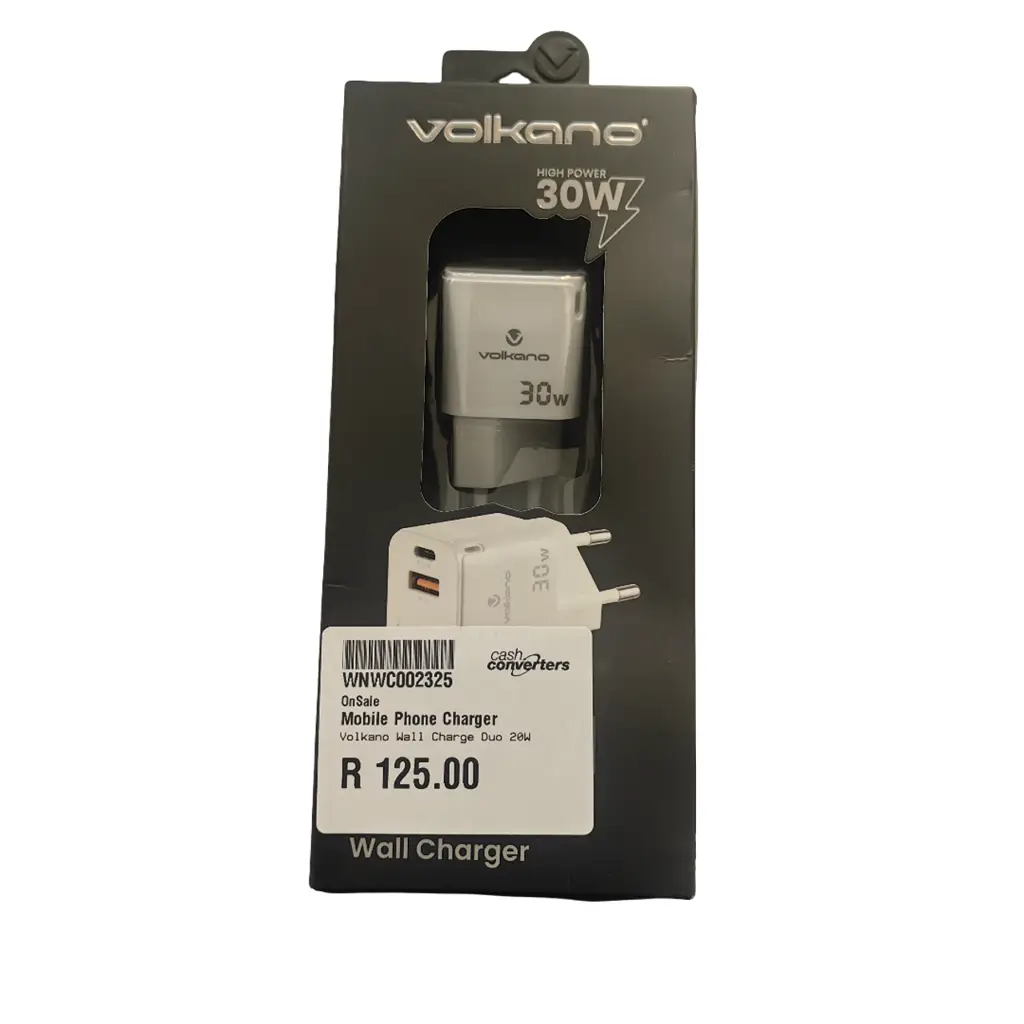 Volkano 30W Dual Usb-Ca/Usb-A Fast Charging Wall Charger