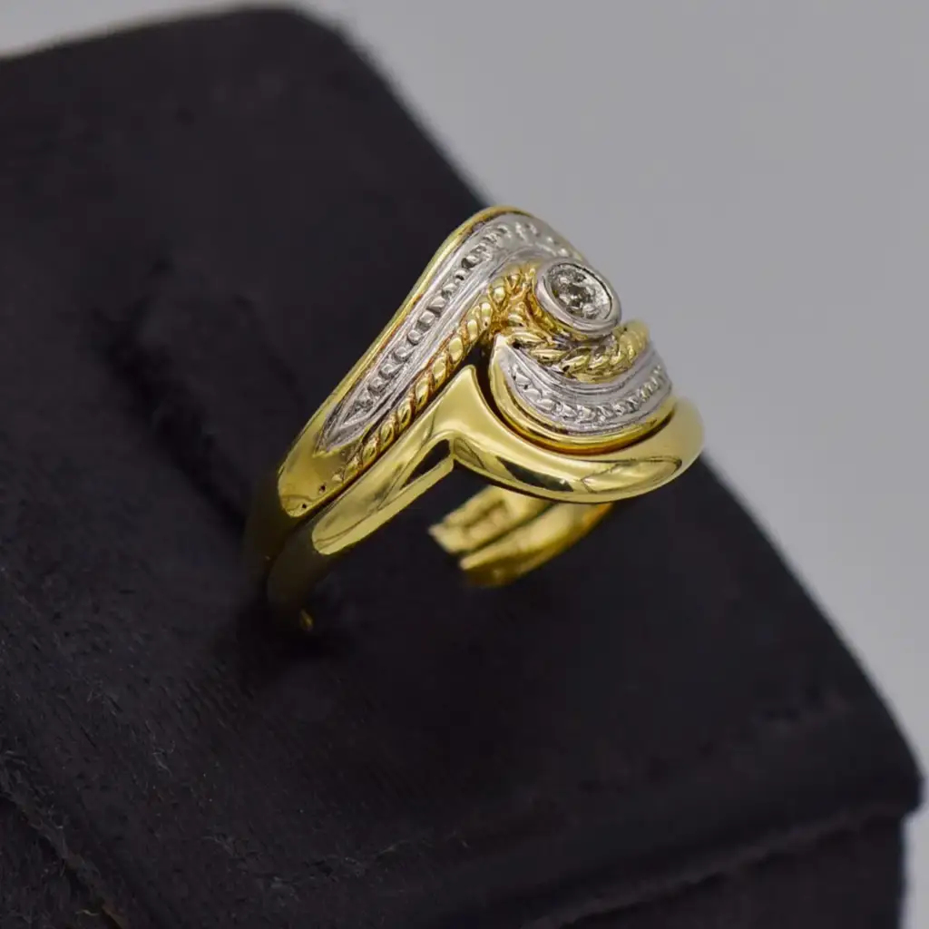 9ct Yellow Gold Wedding Ring Twin Set - View 2