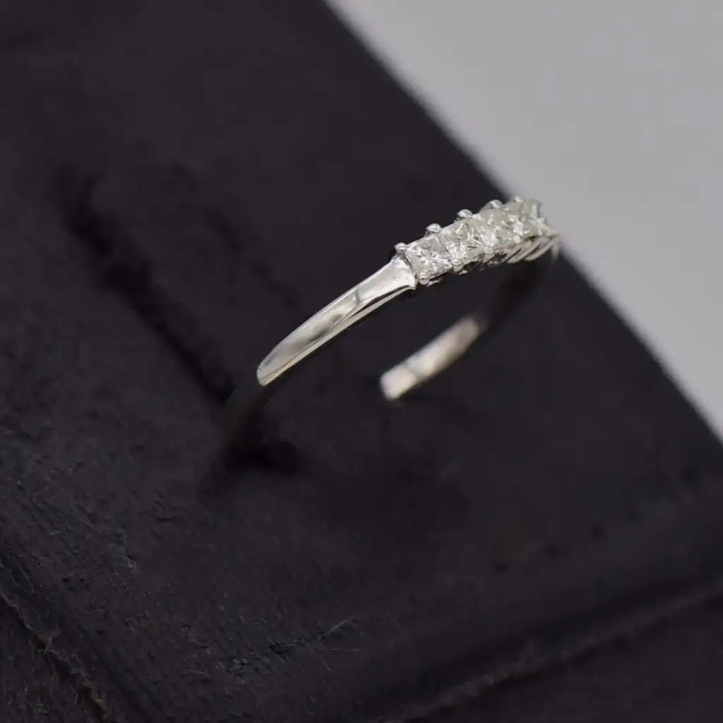 9ct White Gold Five Stone Ring - View 2