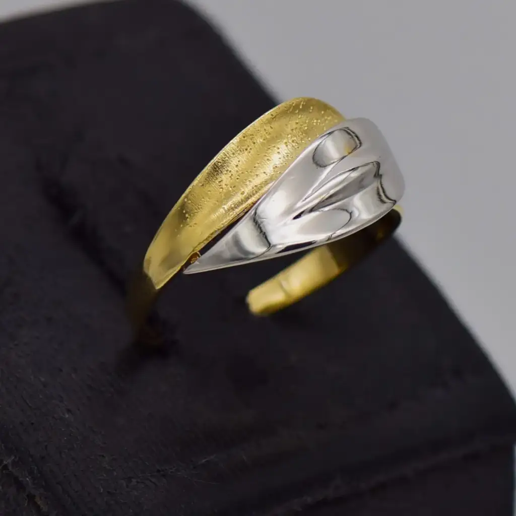 14ct Two Tone Gold Dress Ring - View 2