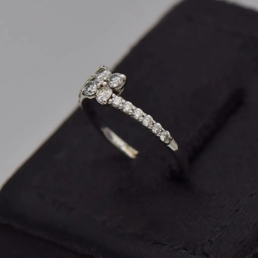 9ct White Gold Dress Ring - View 3