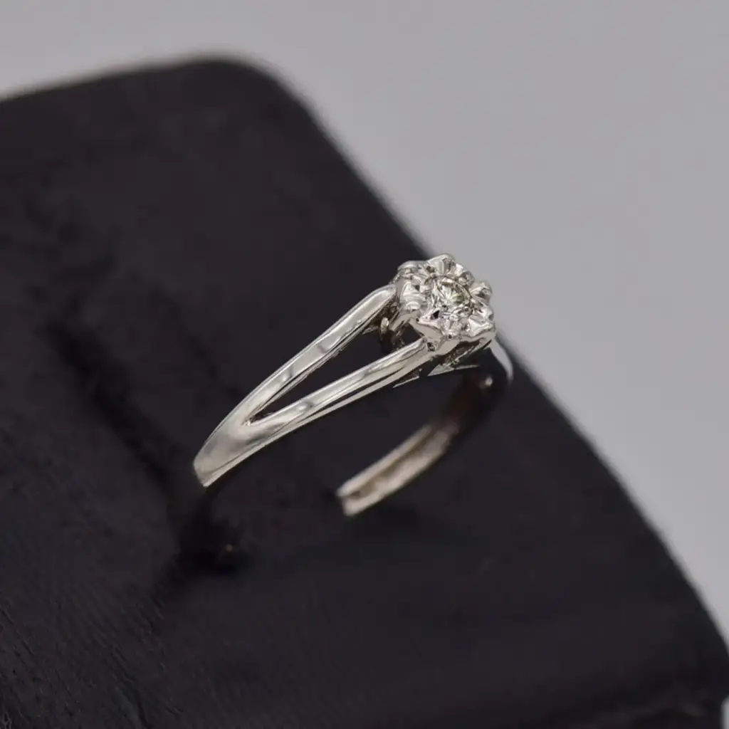9ct White Gold Engagement Ring - View 2
