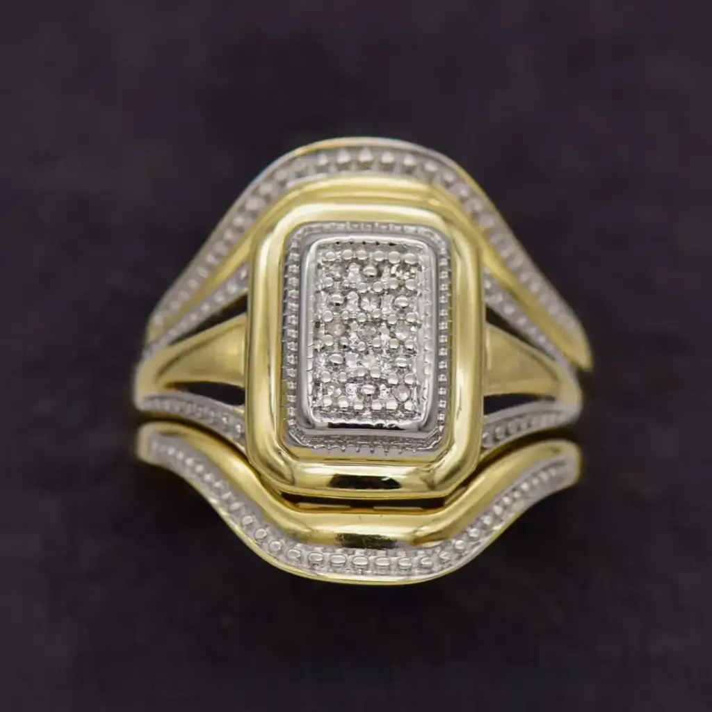 9ct Yellow Gold Wedding Ring Trip Set