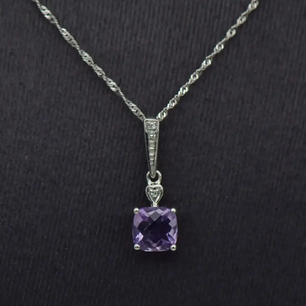 9ct White Gold Twisted Chain, Pendant & Earring Set - View 2