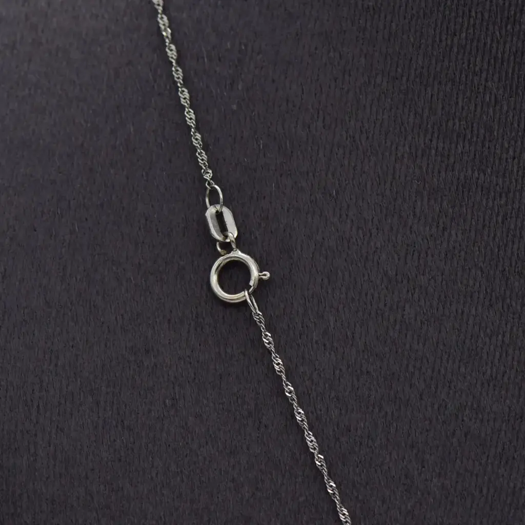 9ct White Gold Twisted Chain, Pendant & Earring Set - View 3