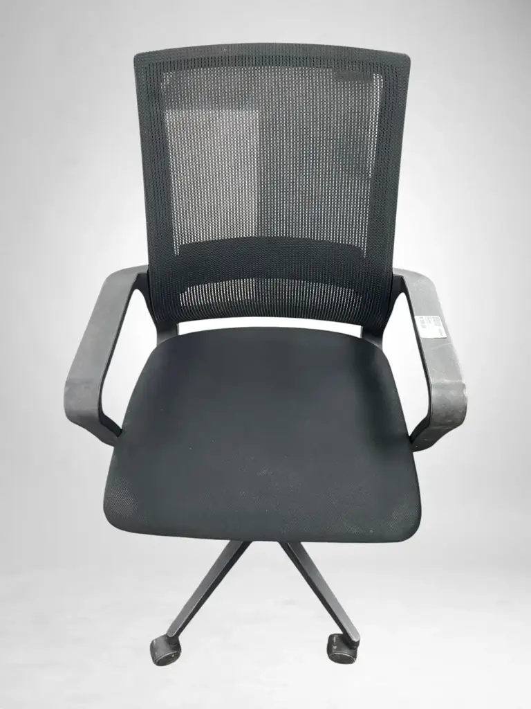 Back Office Chair Featuring Breathable Mesh Back And Swivel Wheels.