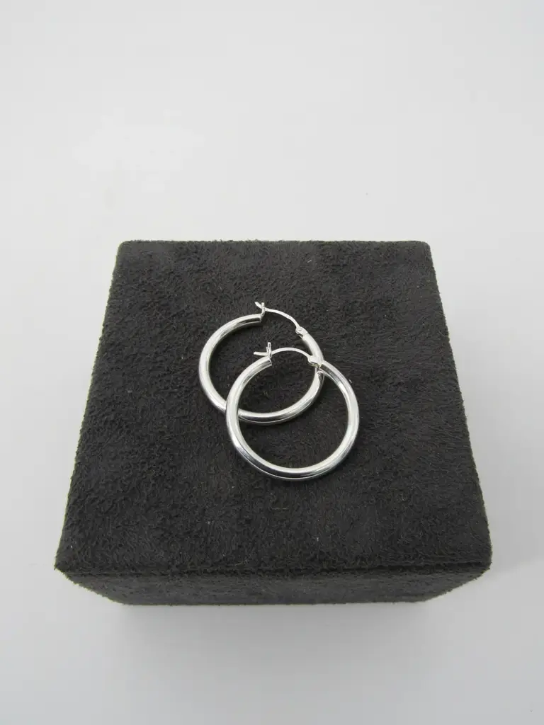 925 Silver Hoop Earrings - View 2