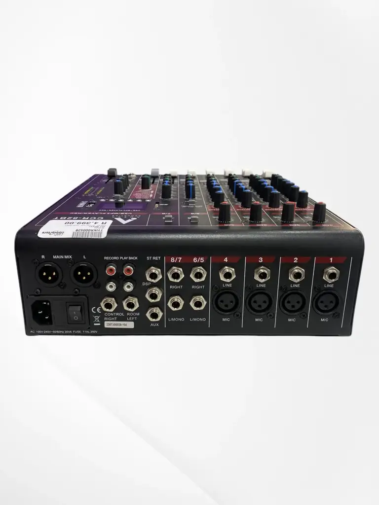 Agera Acoustics Ccr-82Bt 8-Channel Analog Mixing Console. - View 3