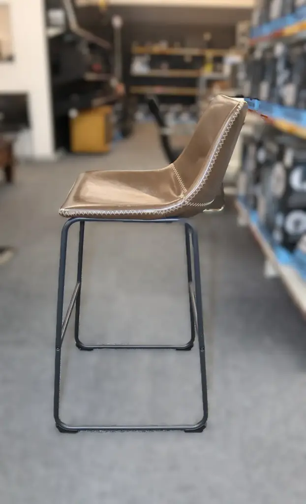 No Name Faux Leather Bar Chair - View 3