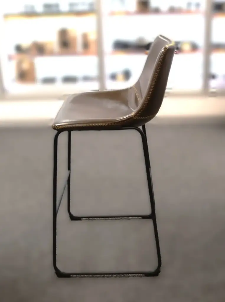 No Name Faux Leather Bar Chair - View 2