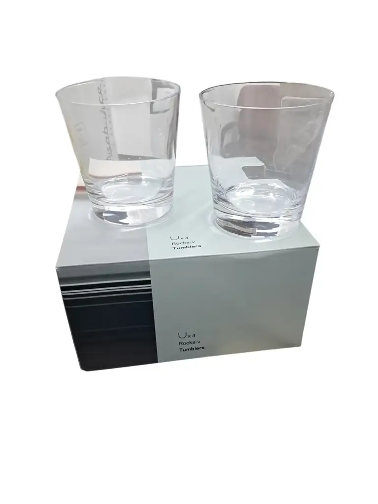 Nude Glassware - Rocks-V Tumblers ( Pack Of 4)