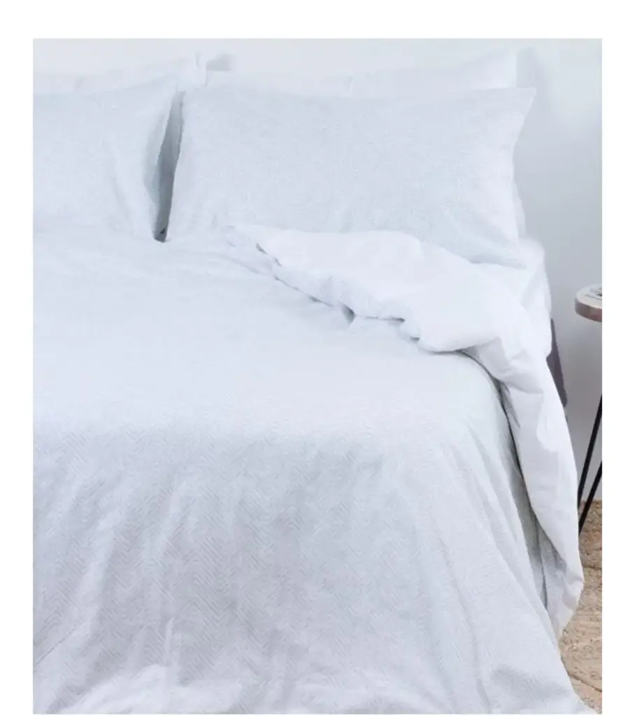 George & Mason - 180Tc Grey Ornament 100% Cotton Duvet Set - King