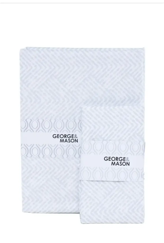George & Mason - 180Tc Grey Ornament 100% Cotton Duvet Set - King - View 3