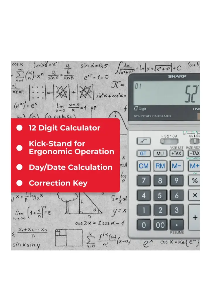 Sharp El-387V Multi-Function 12-Digit Desktop Calculator - View 2