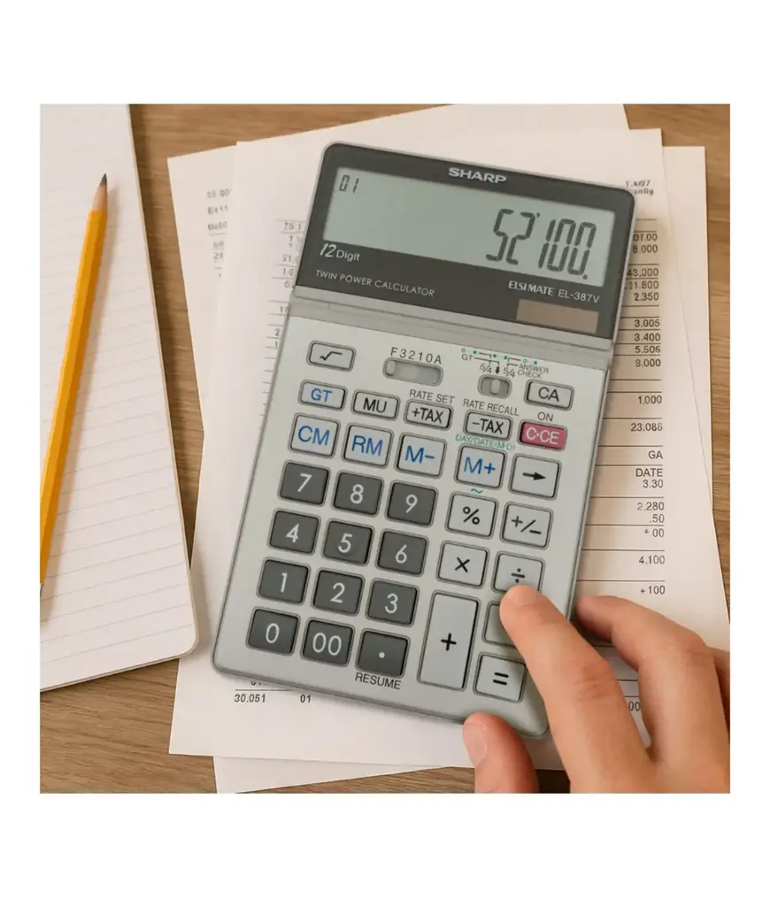 Sharp El-387V Multi-Function 12-Digit Desktop Calculator - View 4