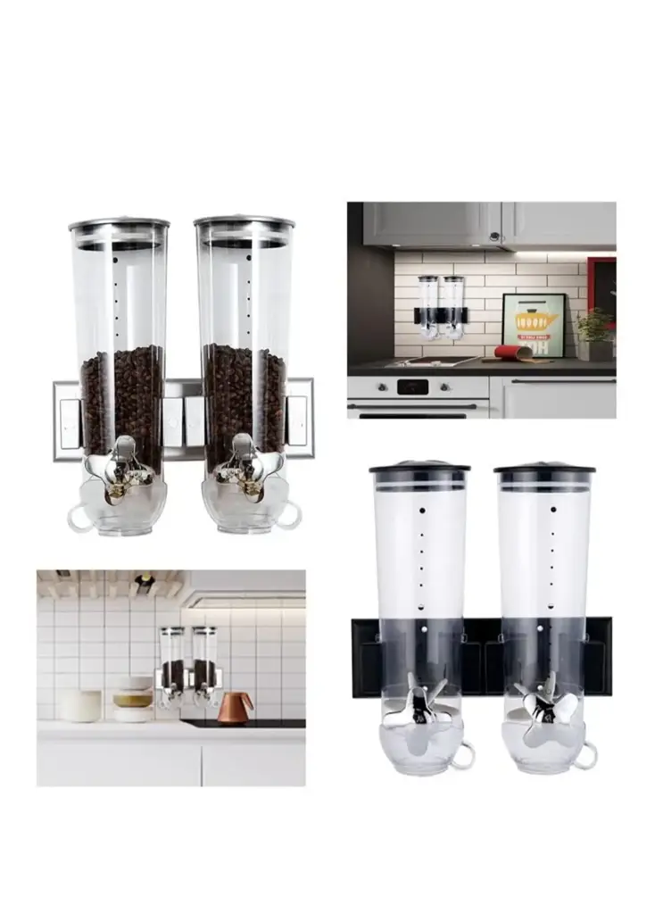 Double Cereal Dispenser Coffee Bean Dry Food Storage Container - View 3